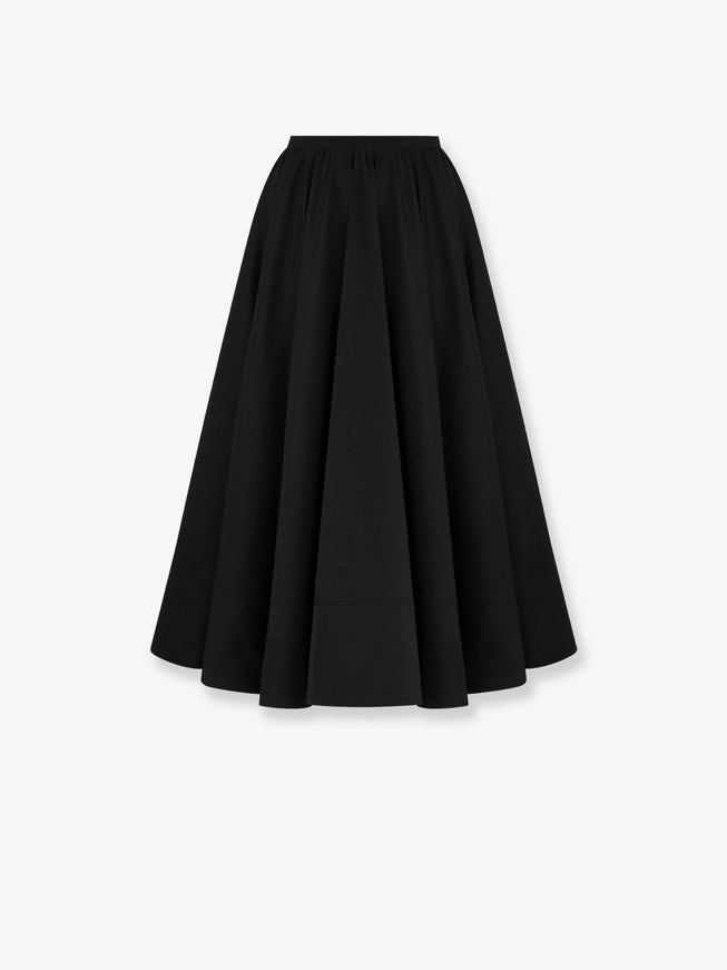 Dior Flared Silk Midi Skirt Noir