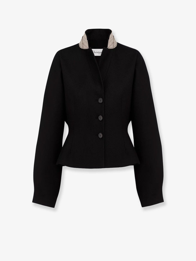 Dior Grain De Poudre Virgin Wool And Silk Blazer Noir