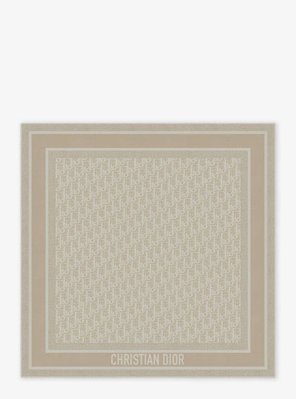 Dior Dior Oblique Silk Twill Foulard Uni Beige