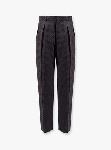 Dior Polka-Dots Virgin Wool And Alpaca Jacquard Trousers Nero