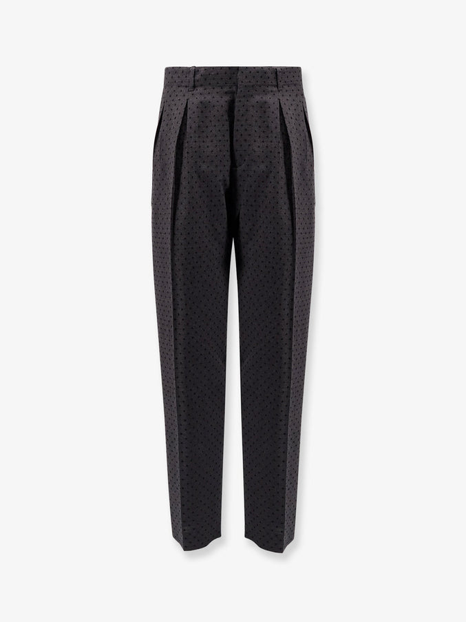 Dior Polka-Dots Virgin Wool And Alpaca Jacquard Trousers Nero