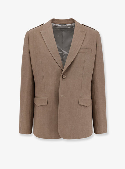 Dior Single-Breasted Virgin Wool Blazer Beige