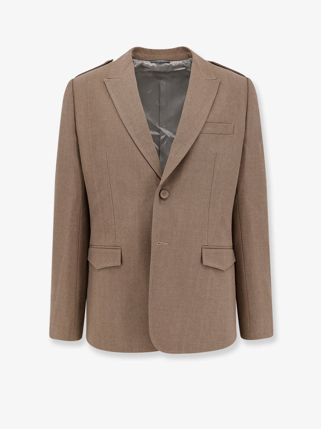 Dior Single-Breasted Virgin Wool Blazer Beige
