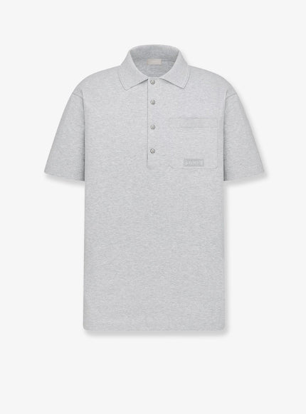 Dior Mélnge Cotton And Silk Polo Shirt Gris
