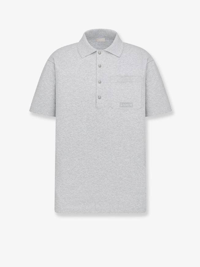 Dior Mélnge Cotton And Silk Polo Shirt Gris