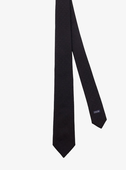 Dior Silk Tie With Dior Oblique Logo Embroidery