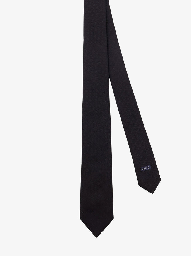 Dior Silk Tie With Dior Oblique Logo Embroidery