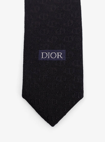 Dior Silk Tie With Dior Oblique Logo Embroidery