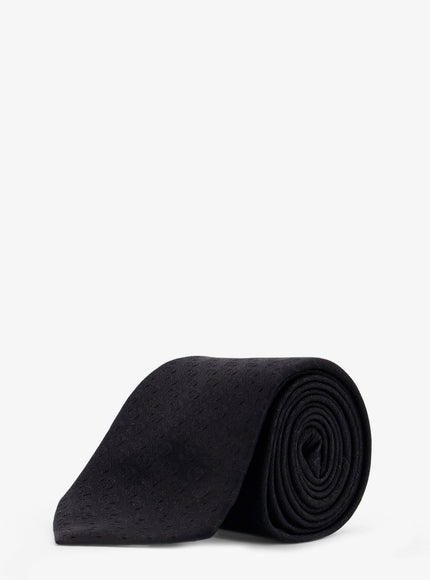 Dior Silk Tie With Dior Oblique Logo Embroidery Uni Nero