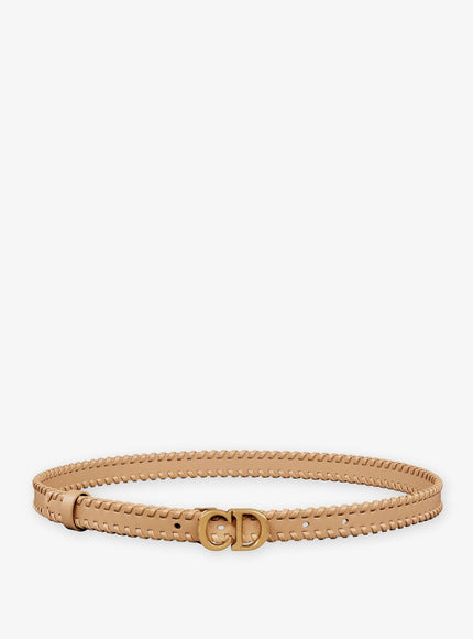 Dior Saddle Leather Belt Lightgold