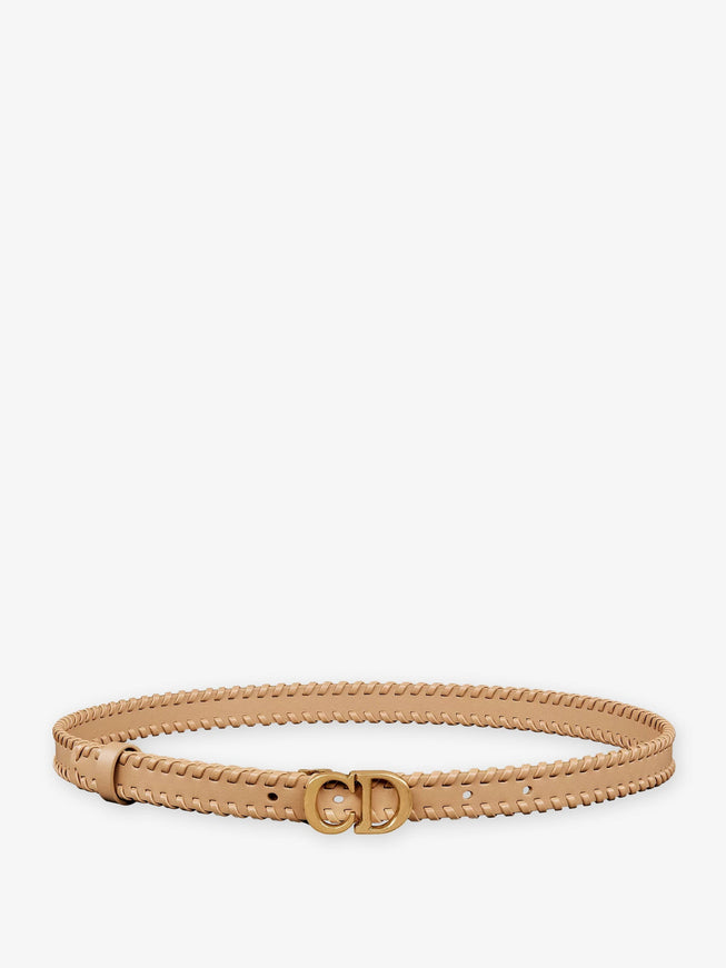 Dior Saddle Leather Belt Lightgold