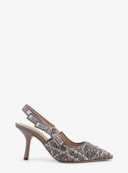 Dior J'adior Cannage Tweed Slingback Pumps Gris