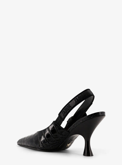 Dior J'adior Leather Slingback Pumps With Croco Effect