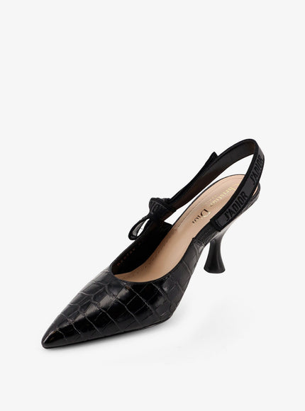 Dior J'adior Leather Slingback Pumps With Croco Effect