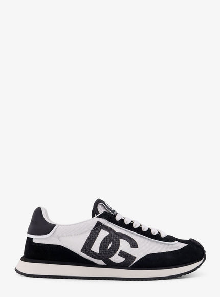Dolce & Gabbana Low-Top Wool Sneakers With Suede Inserts Bianco Nero