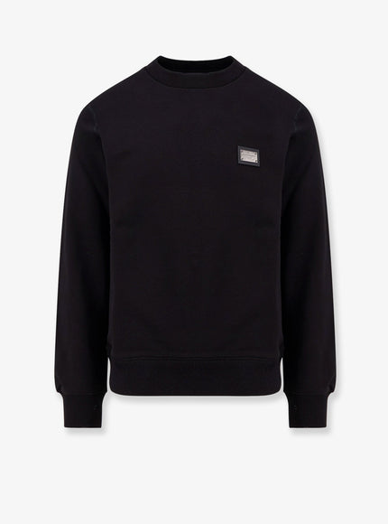 Dolce & Gabbana Cotton Sweatshirt With Logo Patch Nera