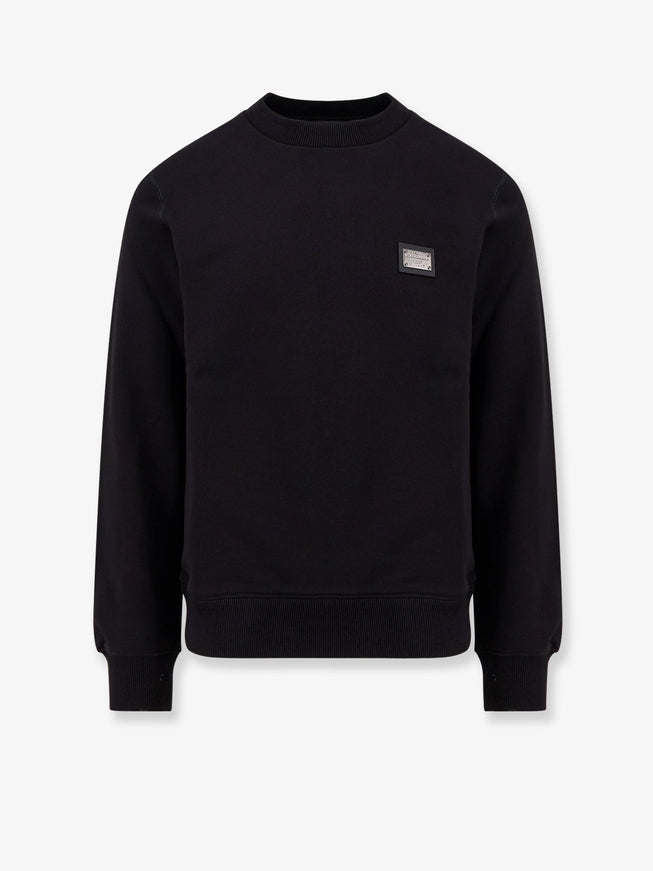 Dolce & Gabbana Cotton Sweatshirt With Logo Patch Nera