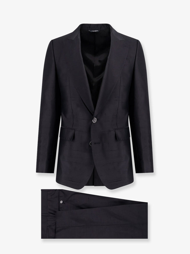 Dolce & Gabbana Sicilia Light Silk Shantung Suit Nero
