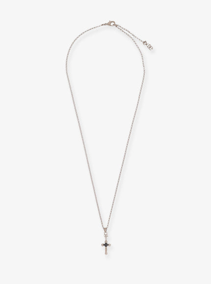 Dolce & Gabbana Brass Necklace With Iconic Crucifix Uni Argento