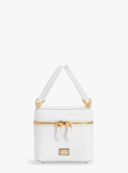 Dolce & Gabbana Sicily Leather Handbag With Iconic Logo Plate Uni Bianco