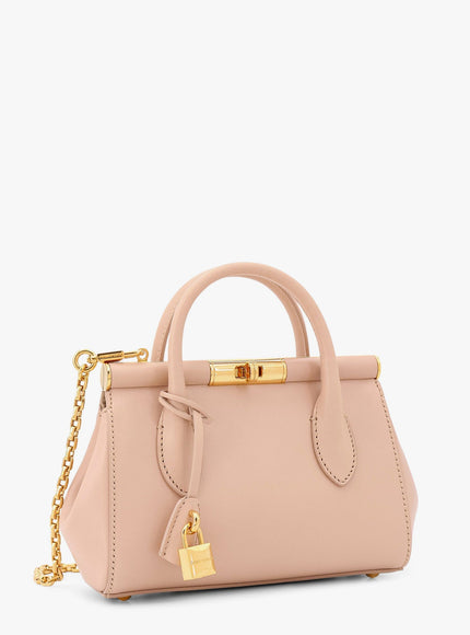 Dolce & Gabbana Marlene Leather Handbag With Logo Print