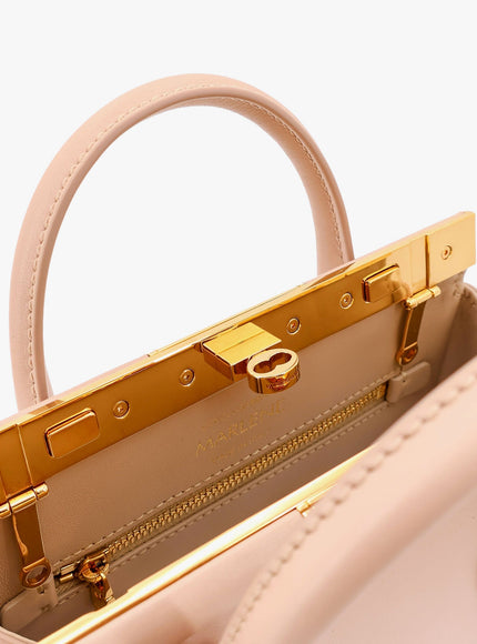 Dolce & Gabbana Marlene Leather Handbag With Logo Print