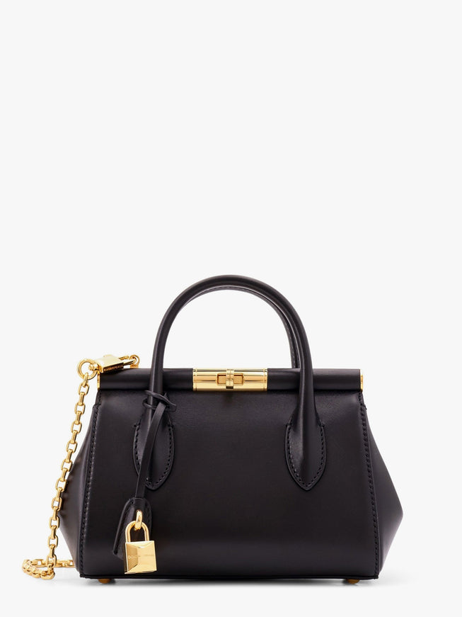 Dolce & Gabbana Marlene Leather Handbag With Logo Print Uni Nero