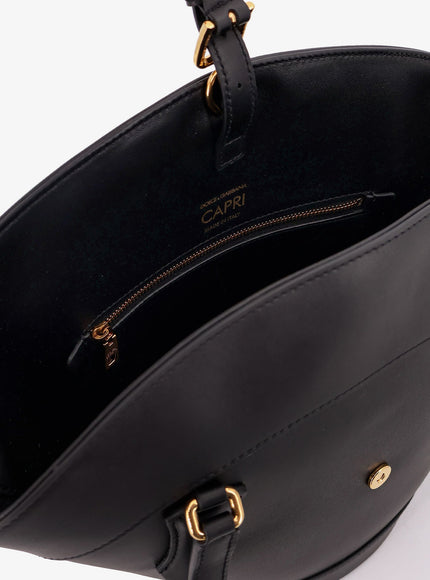 Dolce & Gabbana Coffa Capri Leather Shoulder Bag