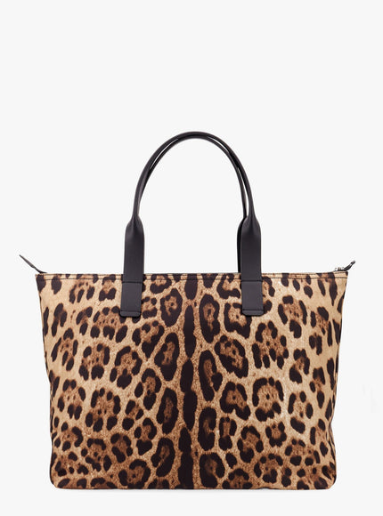 Dolce & Gabbana Nylon Shoulder Bag With Animalier Print