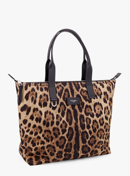 Dolce & Gabbana Nylon Shoulder Bag With Animalier Print