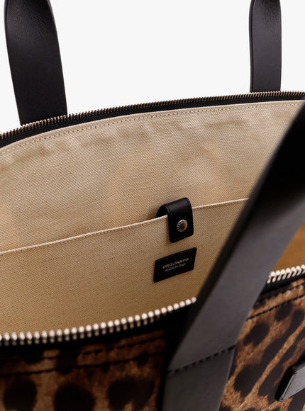 Dolce & Gabbana Nylon Shoulder Bag With Animalier Print