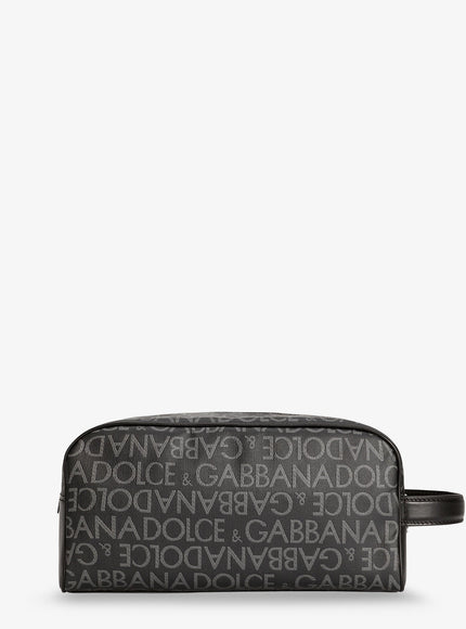 Dolce & Gabbana Coated Canvas Necessaire With All-Over Logo