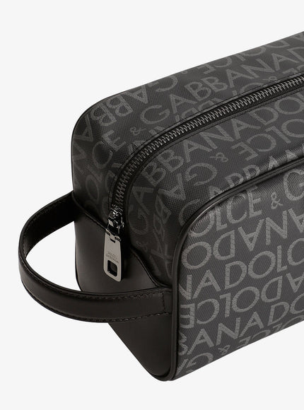 Dolce & Gabbana Coated Canvas Necessaire With All-Over Logo