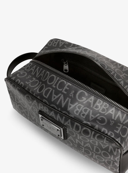 Dolce & Gabbana Coated Canvas Necessaire With All-Over Logo