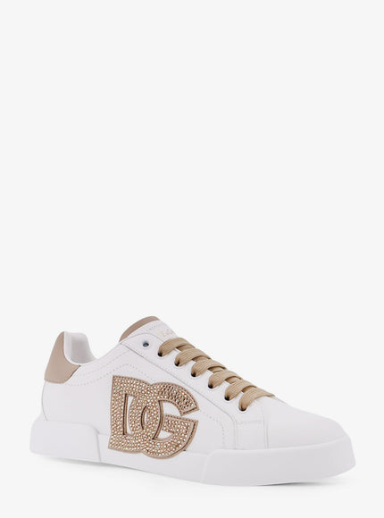 Dolce & Gabbana Portofino Light Strobel Leather Low-Top Sneakers