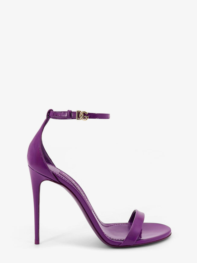 Dolce & Gabbana Keira Patent Leather Sandals Viola Brillante 1
