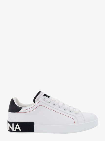 Dolce & Gabbana Low-Top Leather Sneakers Bianco Nero