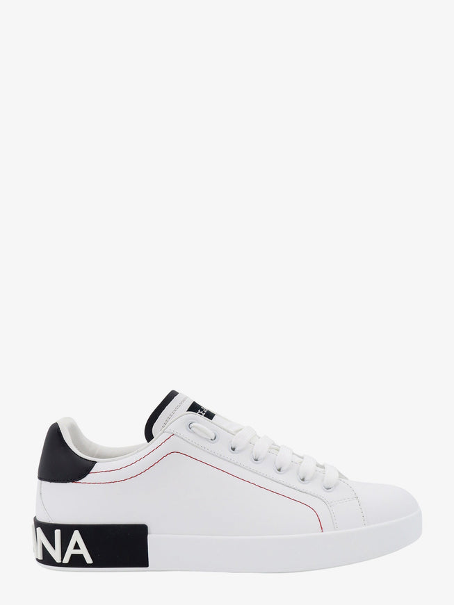 Dolce & Gabbana Low-Top Leather Sneakers Bianco Nero