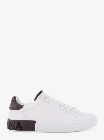 Dolce & Gabbana Low-Top Leather Sneakers Bianco