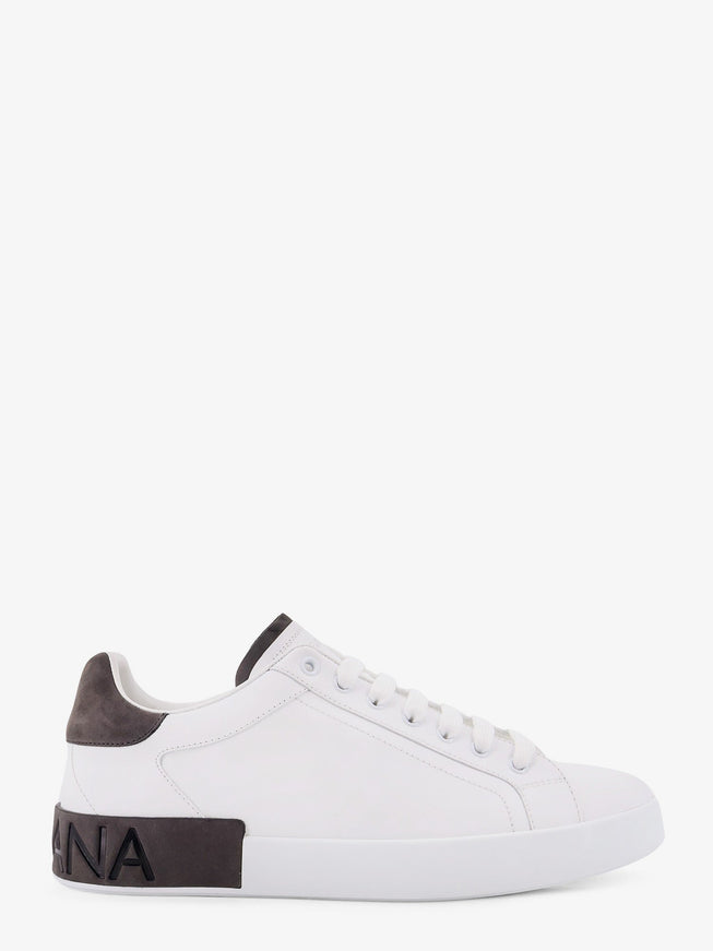 Dolce & Gabbana Low-Top Leather Sneakers Bianco