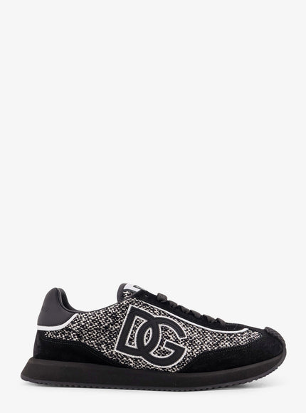 Dolce & Gabbana Low-Top Wool Sneakers With Suede Inserts Nero Bianco