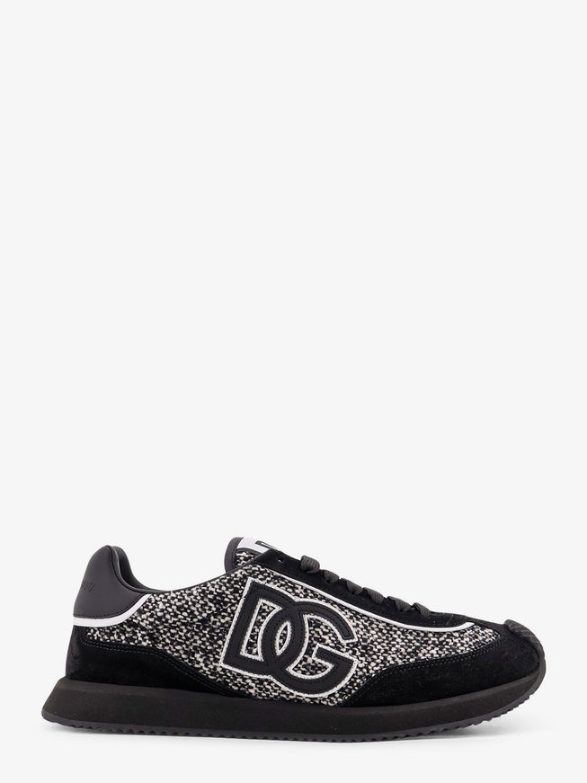 Dolce & Gabbana Low-Top Wool Sneakers With Suede Inserts Nero Bianco