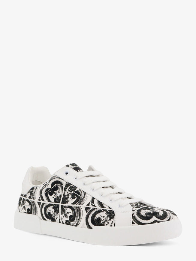Dolce & Gabbana Leather Sneakers With Embossed Side Logo