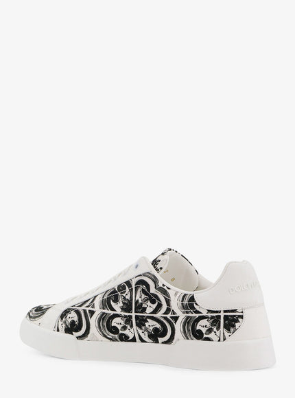Dolce & Gabbana Leather Sneakers With Embossed Side Logo