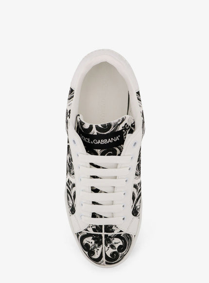 Dolce & Gabbana Leather Sneakers With Embossed Side Logo