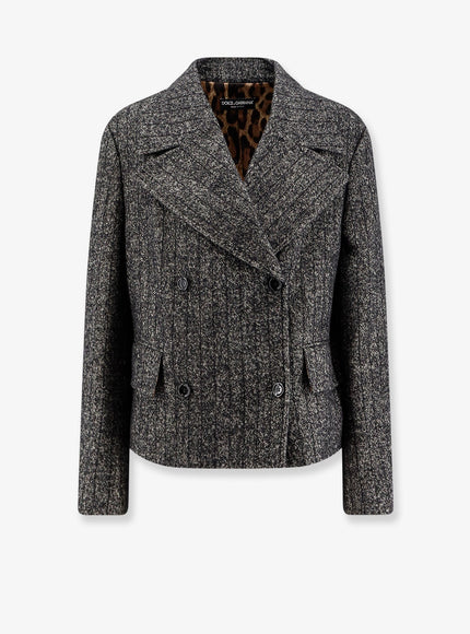 Dolce & Gabbana Wool Blend Striped Double-Breasted Blazer Rigato