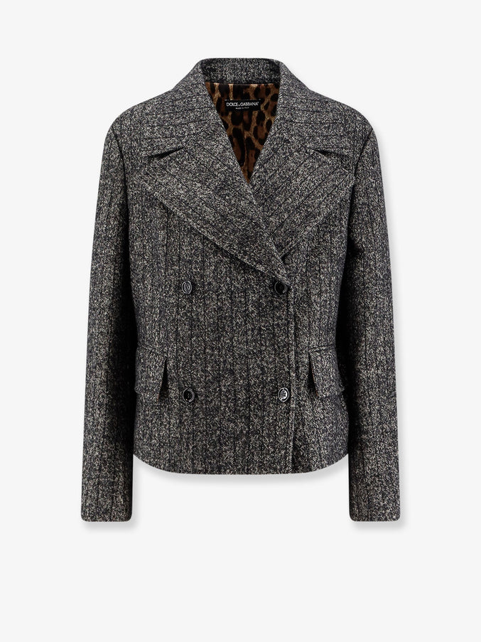 Dolce & Gabbana Wool Blend Striped Double-Breasted Blazer Rigato