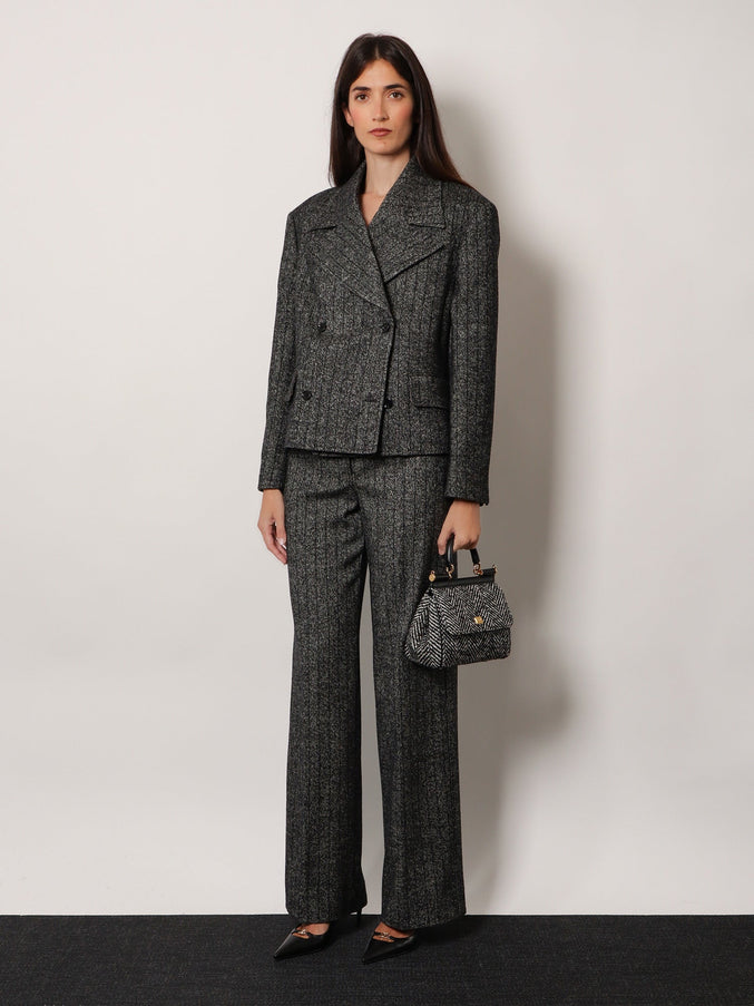 Dolce & Gabbana Wool Blend Striped Double-Breasted Blazer