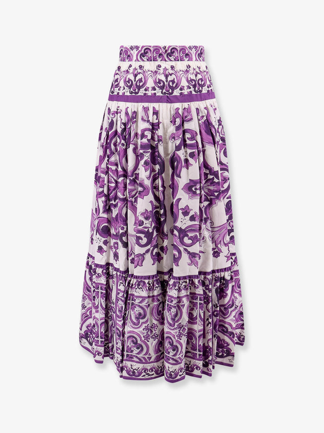 Dolce & Gabbana Long Skirt With Maiolica Print