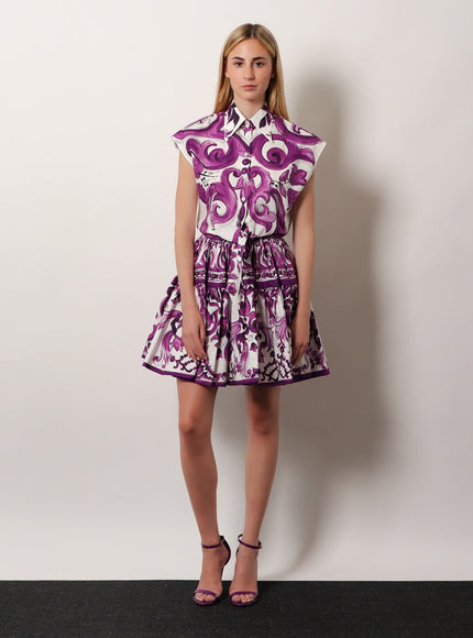 Dolce & Gabbana Cotton Shirt With Maiolica Print